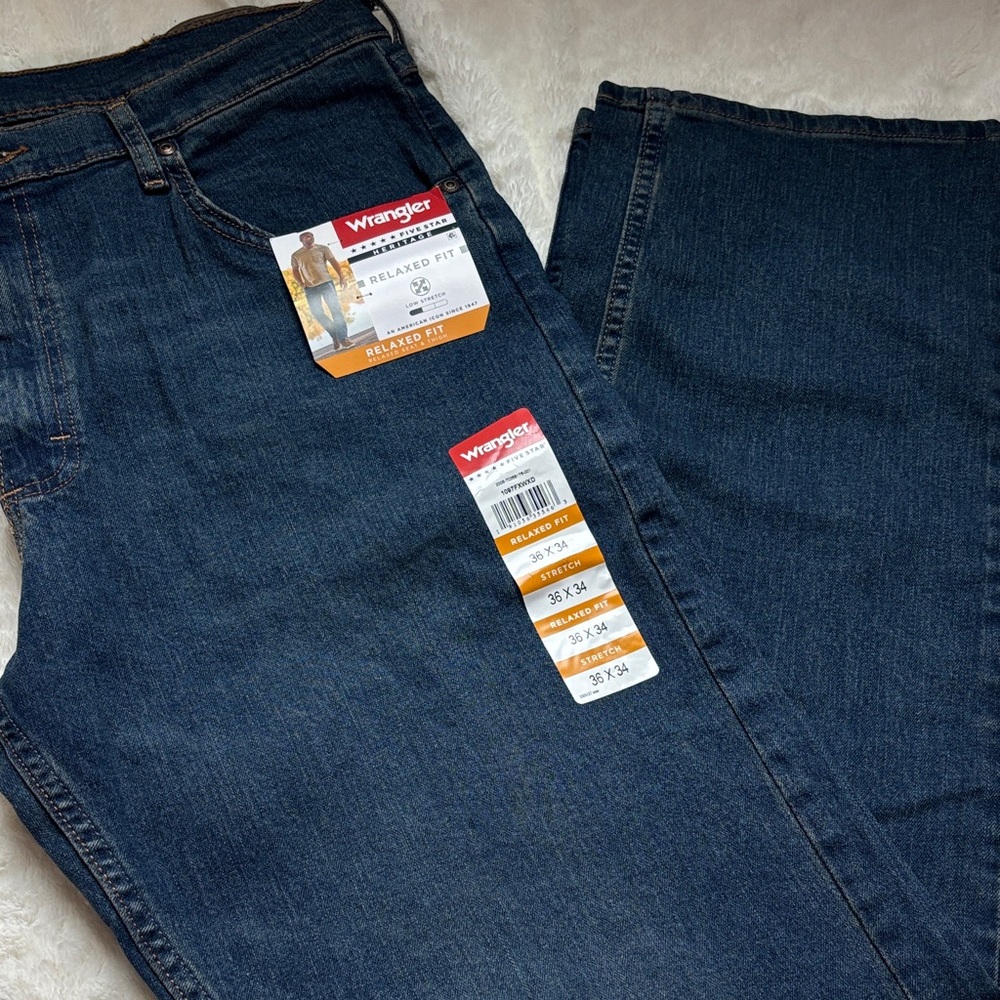 Wrangler Dark Blue Denim Jeans Relaxed Fit